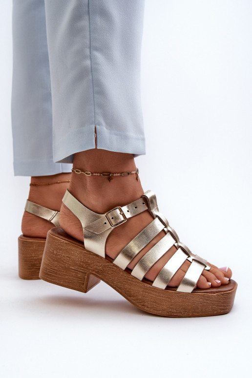 Zazoo 40410 Dames sandalen Dames gouden kleur Zazoo 40410 Dames sandalen Dames gouden kleur