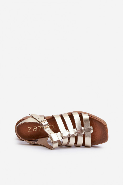 Zazoo 40410 Dames sandalen Dames gouden kleur Zazoo 40410 Dames sandalen Dames gouden kleur