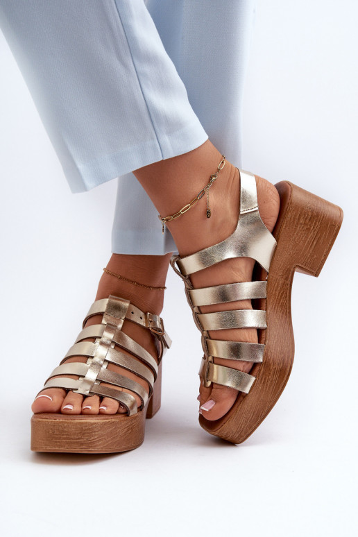 Zazoo 40410 Dames sandalen Dames gouden kleur Zazoo 40410 Dames sandalen Dames gouden kleur