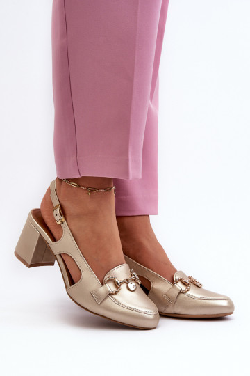 Dames sandalen met hakken Tai turiciejka 06419-25 in gouden kleur 2