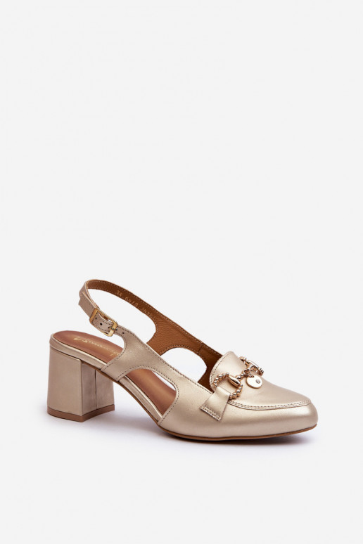 Damessandalen met hakken Het heeftciejka 06419-25 gouden kleur Damessandalen met hakken Het heeftciejka 06419-25 gouden kleur