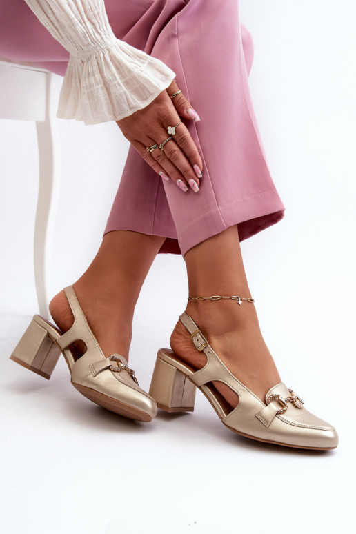 Damessandalen met hakken Het heeftciejka 06419-25 gouden kleur Damessandalen met hakken Het heeftciejka 06419-25 gouden kleur