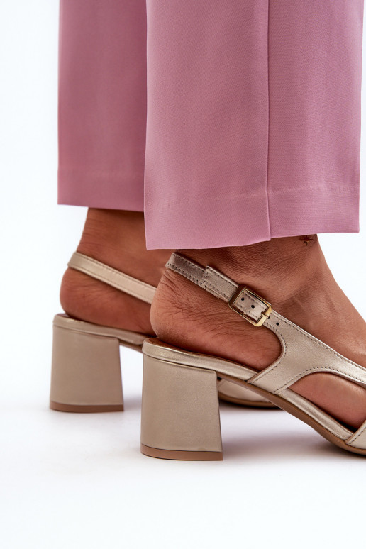 Damessandalen met hakken Het heeftciejka 06419-25 gouden kleur Damessandalen met hakken Het heeftciejka 06419-25 gouden kleur