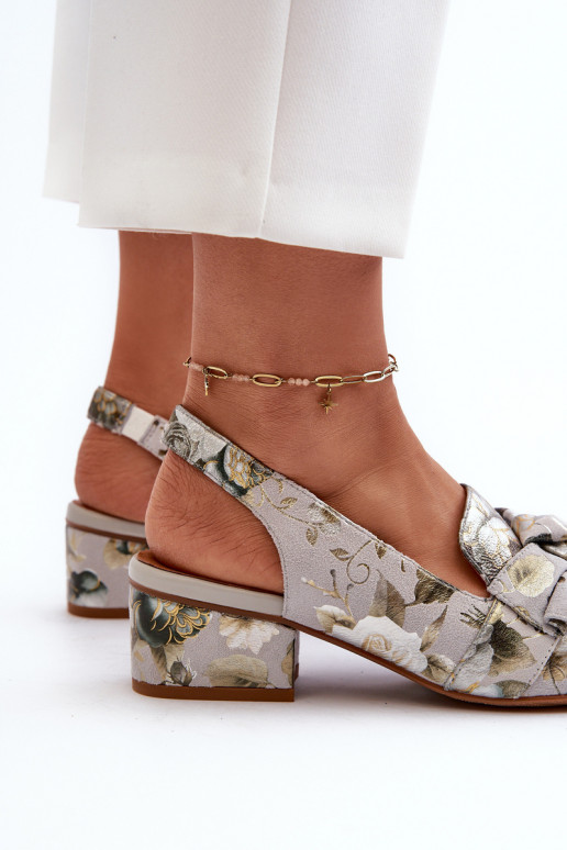 Dames Dames sandalen Op een lage hak met bloemen Het heeftciejka N6539-38 groene kleur Dames Dames sandalen Op een lage hak met bloemen Het heeftciejka N6539-38 groene kleur