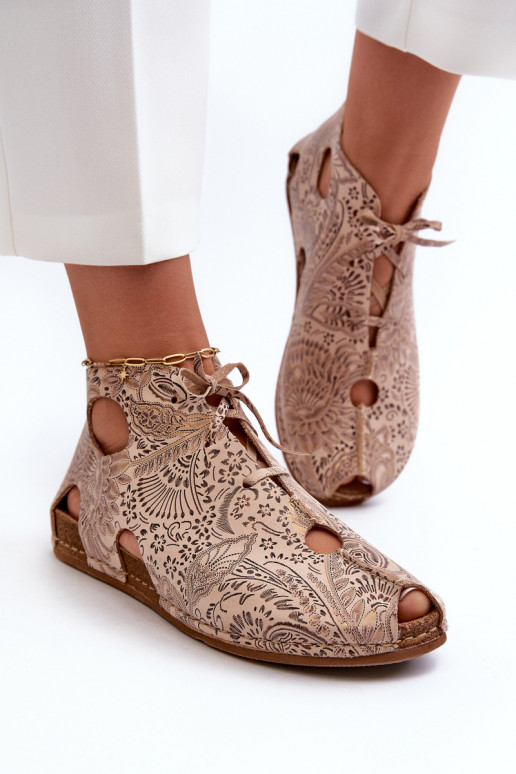 Met patroon Leer Laarzen Het heeftciejka 03426-02 beige Met patroon Leer Laarzen Het heeftciejka 03426-02 beige