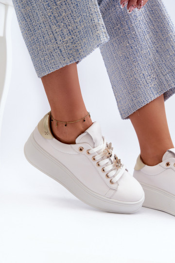 Odinie sportschoenen voor vrouwen met platform D&A SN67 wit 2