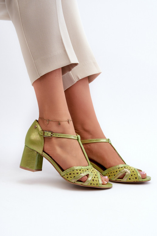 sandalen Leer Dames met hakken Het heeftciejka 06551-09 Limoen sandalen Leer Dames met hakken Het heeftciejka 06551-09 Limoen