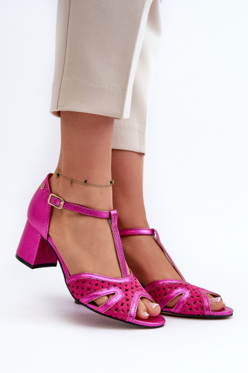 sandalen Leer Dames met hakken Het heeftciejka 06551-15 roze 2