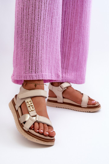 Zazoo 50103 dames sandalen met plateau zandkleurig