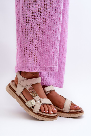 Zazoo 50103 Dames Dames sandalen met platform beige 2