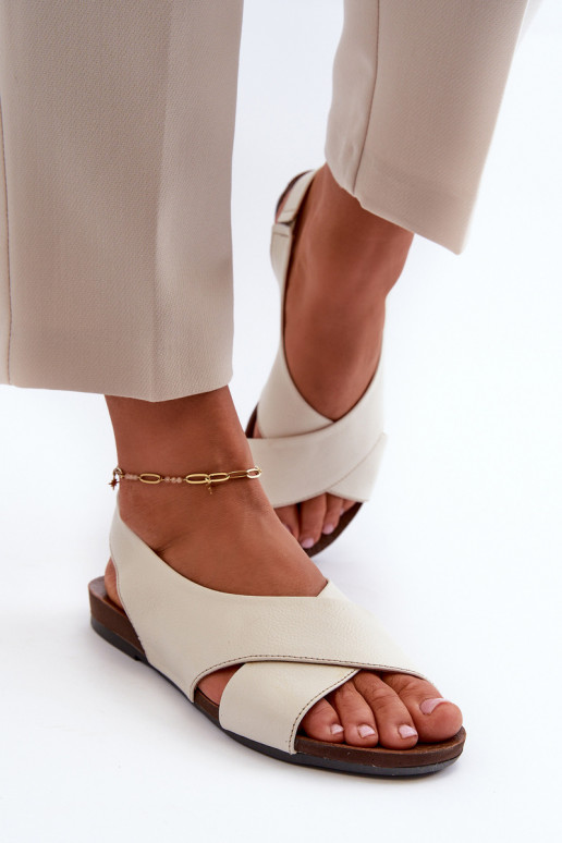 Zazoo 40407 sandalen Leer Dames ivoor Zazoo 40407 sandalen Leer Dames ivoor