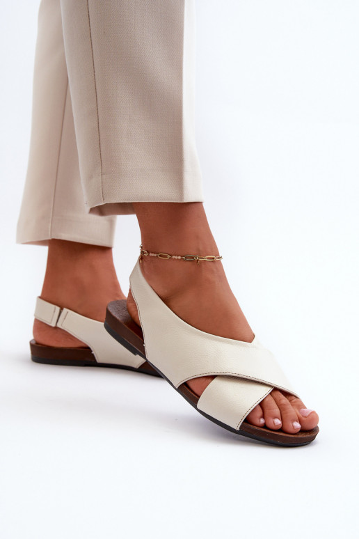 Zazoo 40407 sandalen Leer Dames ivoor Zazoo 40407 sandalen Leer Dames ivoor