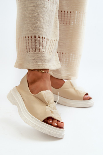 Zazoo 2939 Dames sandalen Dames met linten ivoor