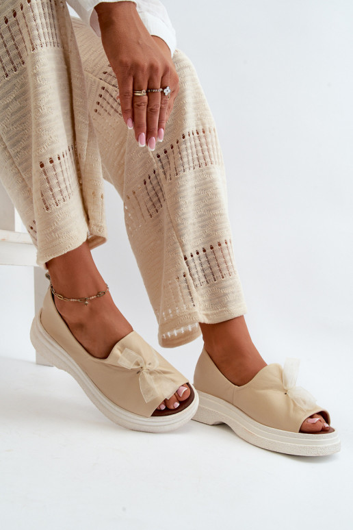 Zazoo 2939 Dames sandalen Dames met linten ivoor Zazoo 2939 Dames sandalen Dames met linten ivoor