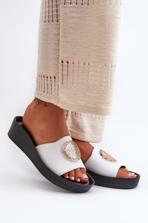 Zazoo 2920 Leren pantoffels Dames Op de INig Ze gouden kleurm Detalem Initte kleur Zazoo 2920 Leren pantoffels Dames Op de INig Ze gouden kleurm Detalem Initte kleur