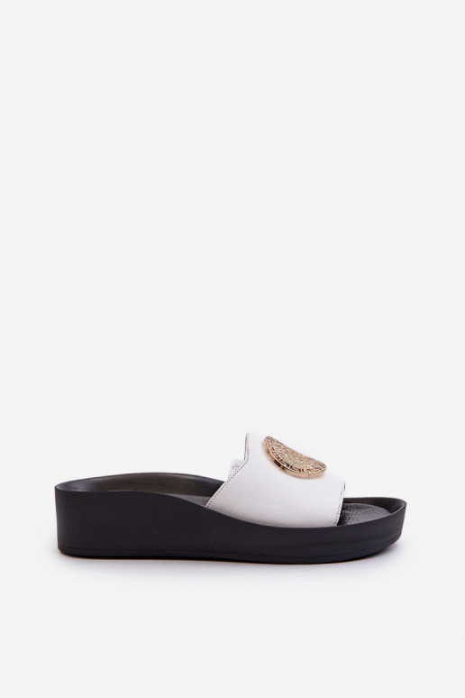 Zazoo 2920 Leren pantoffels Dames Op de INig Ze gouden kleurm Detalem Initte kleur Zazoo 2920 Leren pantoffels Dames Op de INig Ze gouden kleurm Detalem Initte kleur