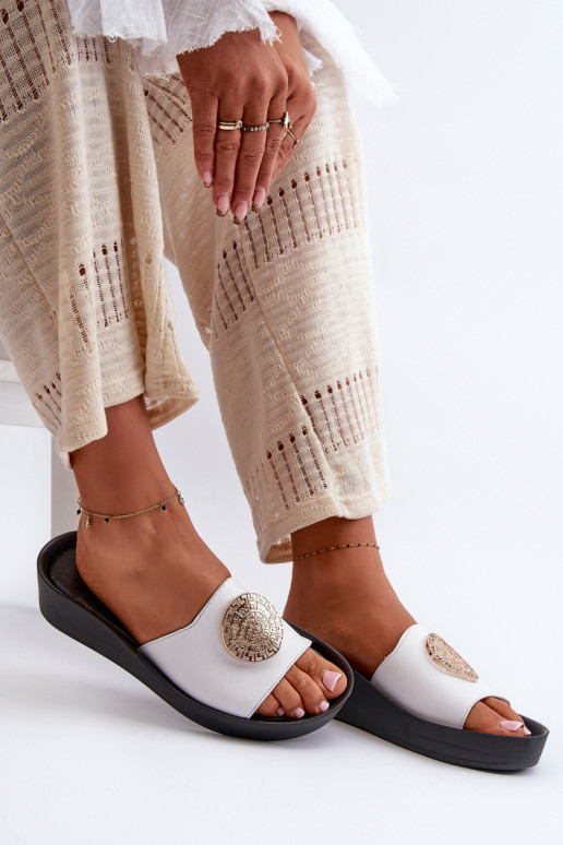 Zazoo 2920 Leren pantoffels Dames Op de INig Ze gouden kleurm Detalem Initte kleur Zazoo 2920 Leren pantoffels Dames Op de INig Ze gouden kleurm Detalem Initte kleur