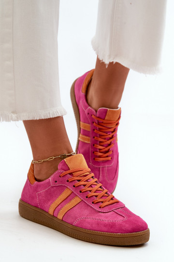 Zazoo N1068 van suède Laag Sneakers model schoenen Dames roze