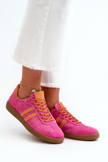 Zazoo N1068 van suède Laag Sneakers model schoenen Dames roze 2