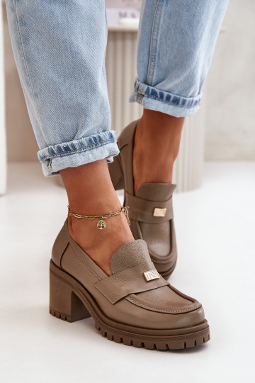 Zazoo 20168 Elegante stijl schoenen Dames met hakken Echt leer beige 2