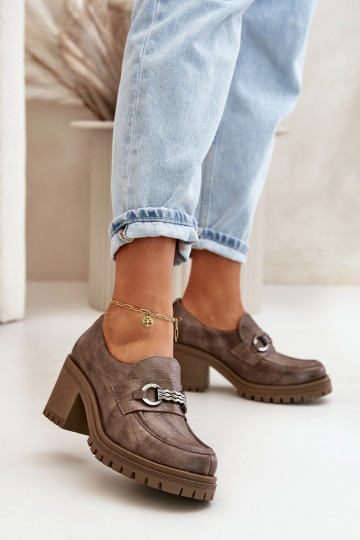 Zazoo 20175 schoenen Dames met hakken Echt leer beige