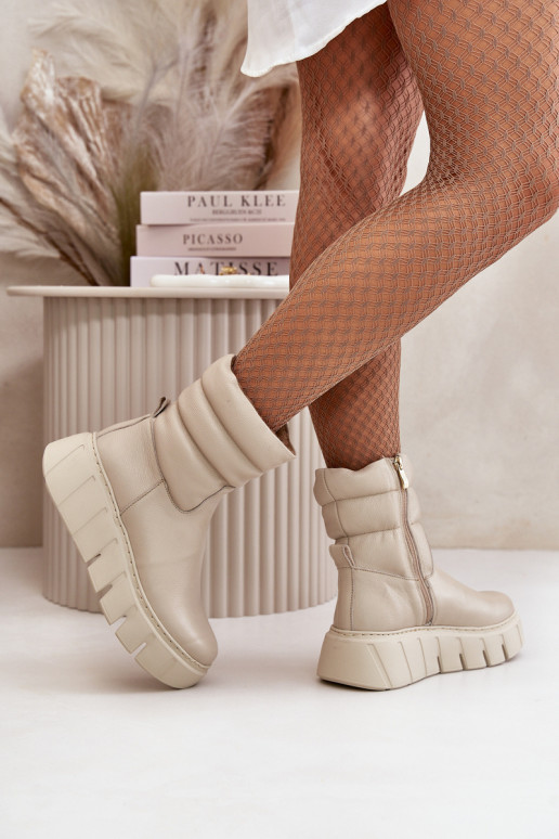 Zazoo 60512 Dameslaarzen van echt leer Opar het kasteel Inarm met vilt ivoor Zazoo 60512 Dameslaarzen van echt leer Opar het kasteel Inarm met vilt ivoor