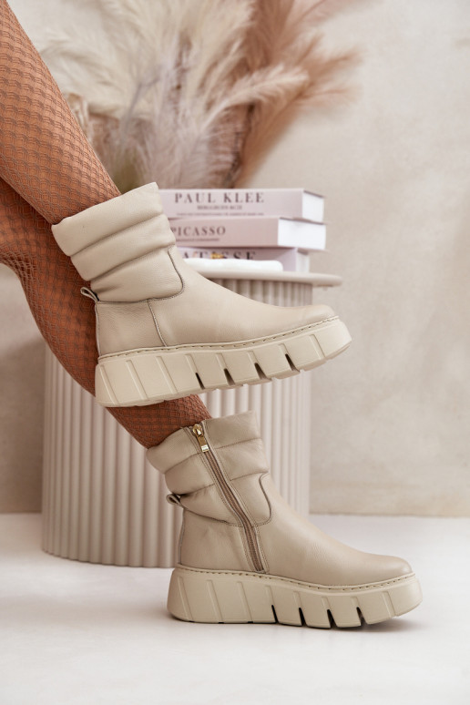 Zazoo 60512 Dameslaarzen van echt leer Opar het kasteel Inarm met vilt ivoor Zazoo 60512 Dameslaarzen van echt leer Opar het kasteel Inarm met vilt ivoor