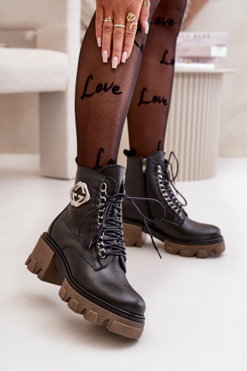 Zazoo 60376 Leer opInarmen Laarzen met ritssluitingen zInart