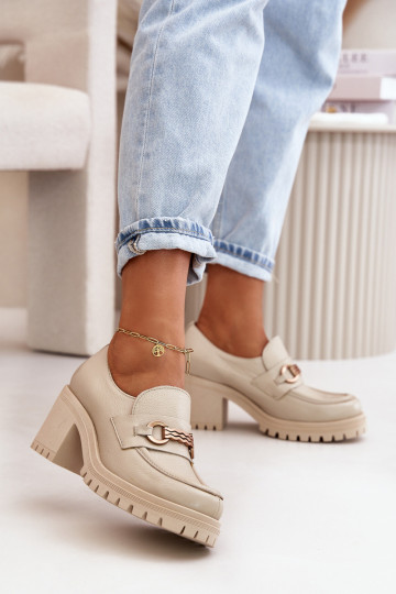 Zazoo 20175 schoenen Dames met hakken Echt leer ivoor 2
