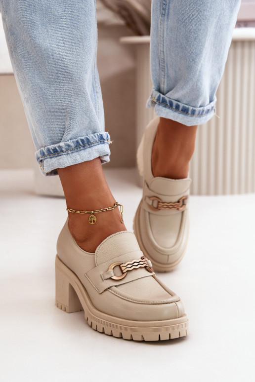 Zazoo 20175 schoenen Dames met hakken Echt leer ivoor Zazoo 20175 schoenen Dames met hakken Echt leer ivoor