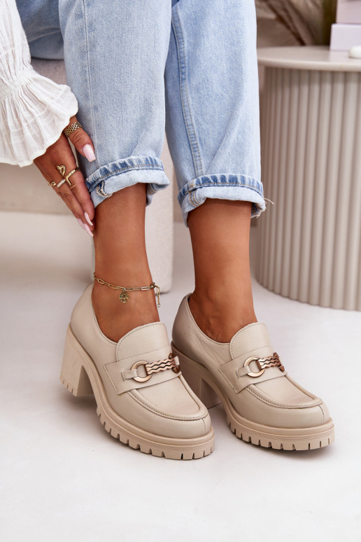 Zazoo 20175 schoenen Dames met hakken Echt leer ivoor Zazoo 20175 schoenen Dames met hakken Echt leer ivoor