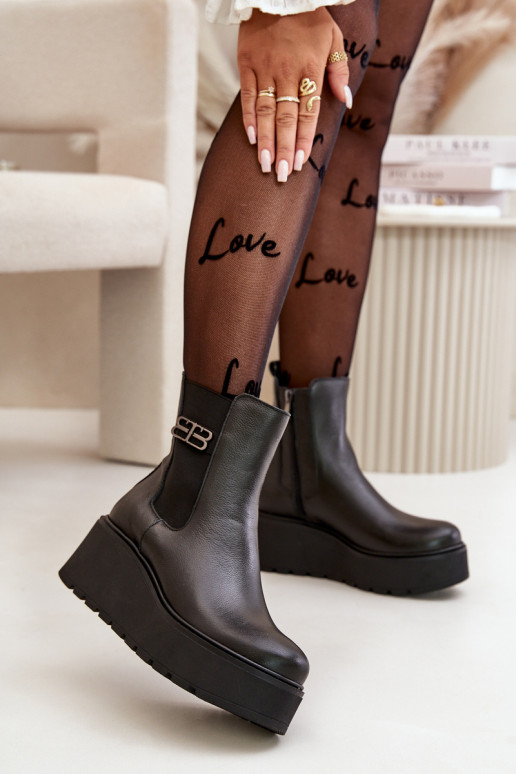 Zazoo 60498 Dameslaarzen Chelsea-laarzen met platform I Koturnie zInart Zazoo 60498 Dameslaarzen Chelsea-laarzen met platform I Koturnie zInart