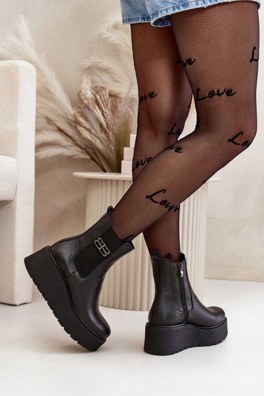 Zazoo 60498 Dameslaarzen Chelsea-laarzen met platform I Koturnie zInart Zazoo 60498 Dameslaarzen Chelsea-laarzen met platform I Koturnie zInart