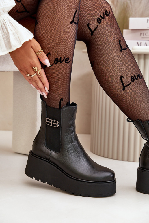 Zazoo 60498 Dameslaarzen Chelsea-laarzen met platform I Koturnie zInart Zazoo 60498 Dameslaarzen Chelsea-laarzen met platform I Koturnie zInart