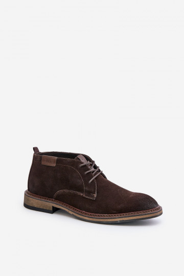 Heren suède schoenen met veters Big Star OO174145 in donkerbruin
