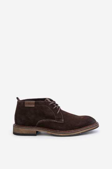Heren suède schoenen met veters Big Star OO174145 in donkerbruin 2