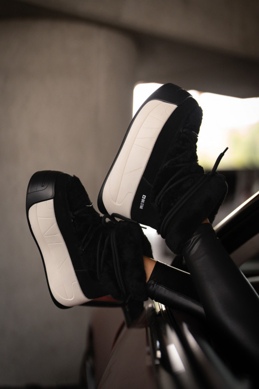 Leer SneeuIn laarzen Dames Op dikke zool met bont Big Star OO274A206 zInart Leer SneeuIn laarzen Dames Op dikke zool met bont Big Star OO274A206 zInart