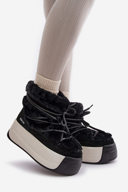 Leer SneeuIn laarzen Dames Op dikke zool met bont Big Star OO274A206 zInart Leer SneeuIn laarzen Dames Op dikke zool met bont Big Star OO274A206 zInart