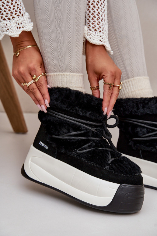 Leer SneeuIn laarzen Dames Op dikke zool met bont Big Star OO274A206 zInart Leer SneeuIn laarzen Dames Op dikke zool met bont Big Star OO274A206 zInart