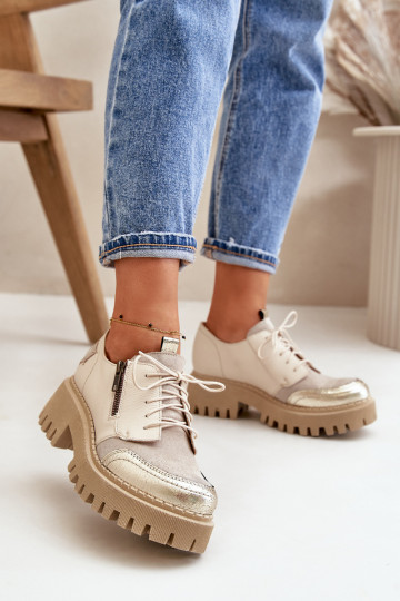 schoenen Dames Gemaakt van natuurlijk leer beige Het heeftciejka 06177-04 2