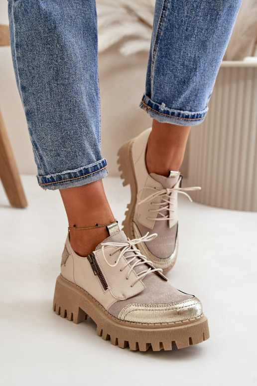 schoenen Dames Gemaakt van natuurlijk leer beige Het heeftciejka 06177-04 schoenen Dames Gemaakt van natuurlijk leer beige Het heeftciejka 06177-04