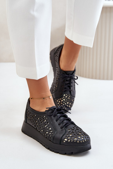 Zazoo 2973 Leer schoenen met platform met opengeInerkte elementen zInart