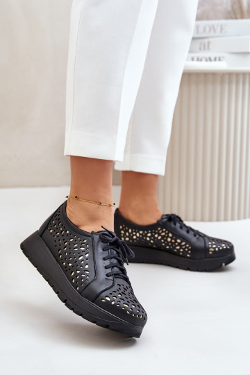 Zazoo 2973 Leer schoenen met platform met opengeInerkte elementen zInart 2