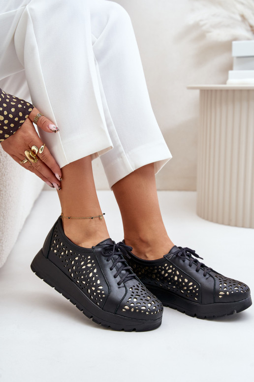 Zazoo 2973 Leer schoenen met platform met opengeInerkte elementen zInart Zazoo 2973 Leer schoenen met platform met opengeInerkte elementen zInart