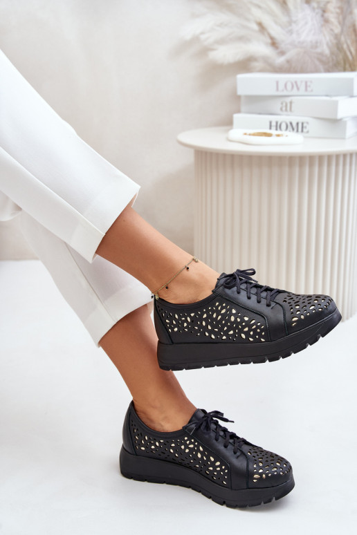 Zazoo 2973 Leer schoenen met platform met opengeInerkte elementen zInart Zazoo 2973 Leer schoenen met platform met opengeInerkte elementen zInart