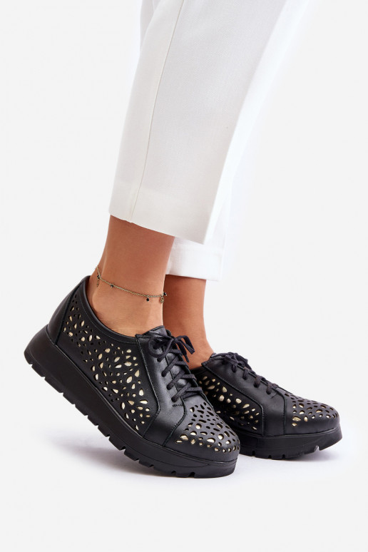 Zazoo 2973 Leer schoenen met platform met opengeInerkte elementen zInart Zazoo 2973 Leer schoenen met platform met opengeInerkte elementen zInart