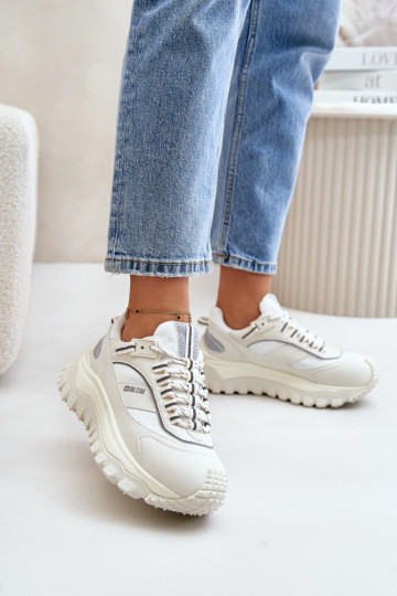 Leer Sneakers model schoenen Dames met platform Big Star OO274A221 HI-POLY SYSTEM Initte kleur