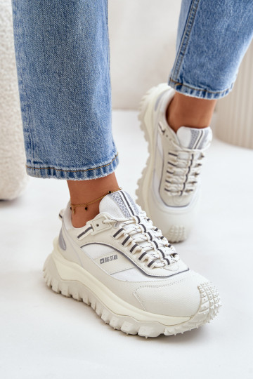 Leer Sneakers model schoenen Dames met platform Big Star OO274A221 HI-POLY SYSTEM Initte kleur 2
