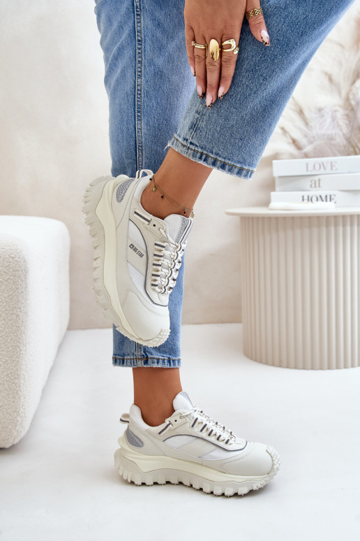 Leer Sneakers model schoenen Dames met platform Big Star OO274A221 HI-POLY SYSTEM Initte kleur Leer Sneakers model schoenen Dames met platform Big Star OO274A221 HI-POLY SYSTEM Initte kleur