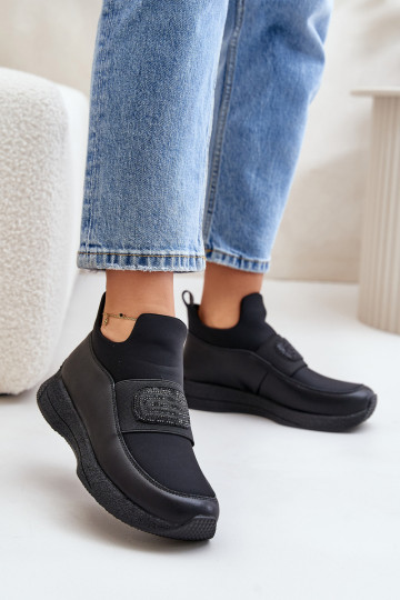 Leren sportschoenen met platform Artiker 55C0035, zwarte kleur 2